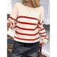 thumbnail image 5 of Suéter Corto de Cuello Redondo para Mujer, Larga, Tejido Grueso, Estilo Jersey, Ideal para Otoño Albaricoque Rojo L, 5 of 7
