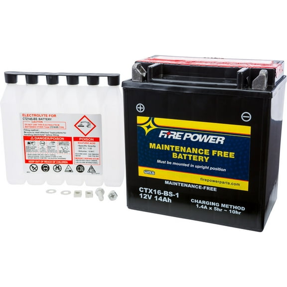 Fire Power Maintenance Free Battery CTX16-BS-1 Compatible With Suzuki VS1400 S83 Boulevard 2005-2009