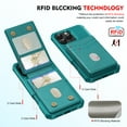 thumbnail image 4 of Compatible with MagSafe Magnetic 2 in 1 Detachable For iPhone 15 Pro Max Wallet Case with Card Holder,for Women Men,PU Leather RFID Blocking Flip Kickstand Credit Slots Phone Case, Green, 4 of 8