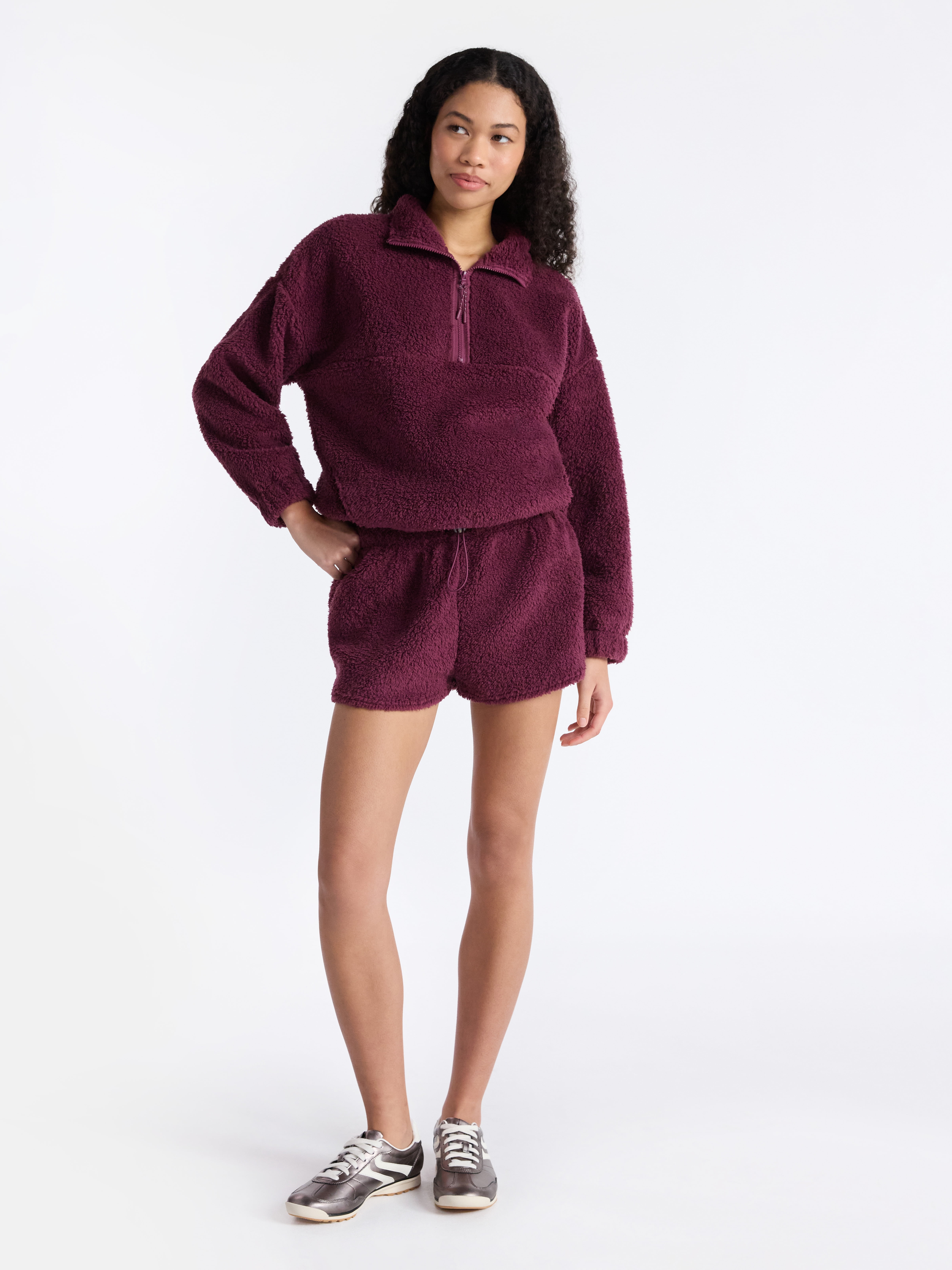 No Boundaries Plush Bungee Cord Shorts, Women's