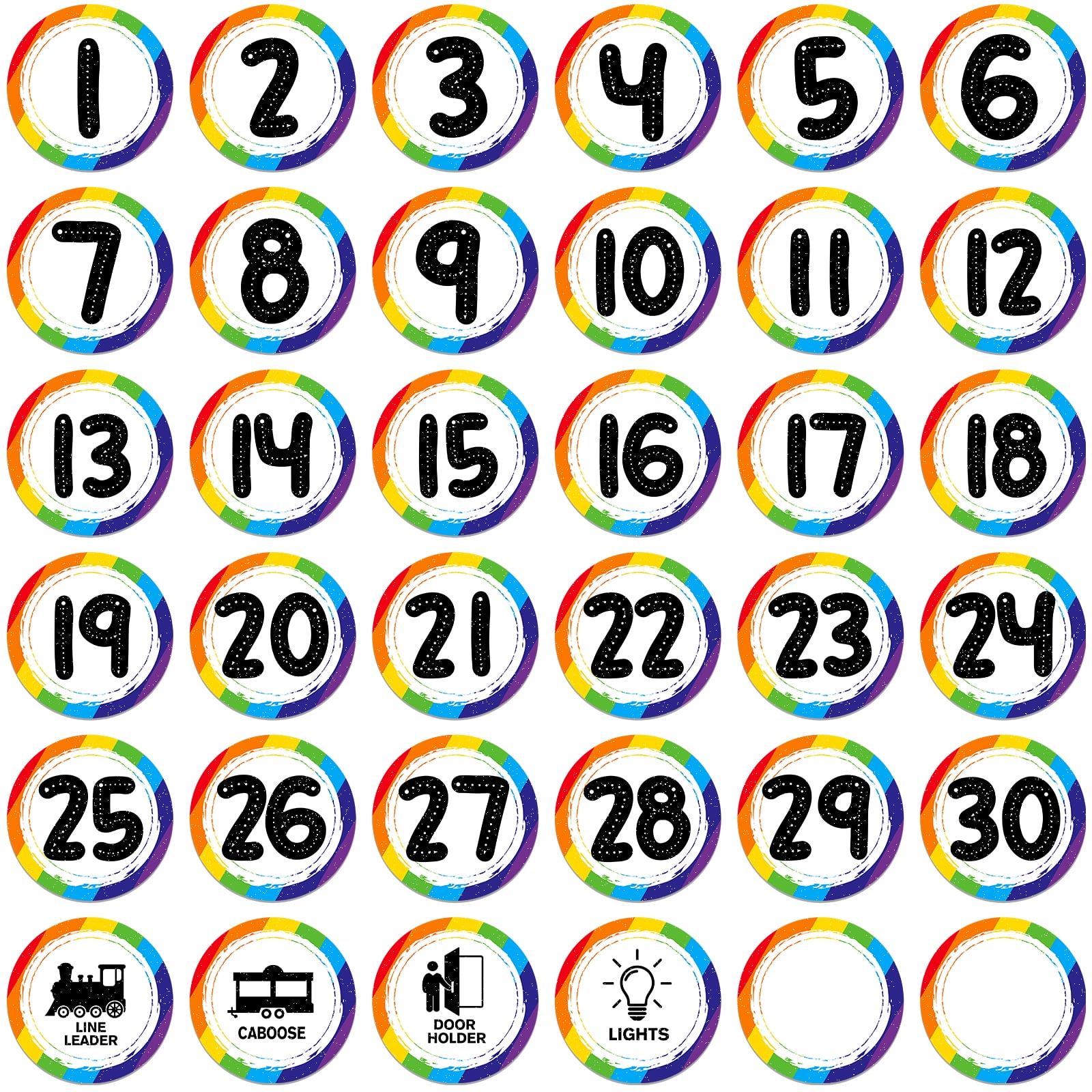 WhatSign 36PCS Number Spot Markers Stickers Line up Spots for Classroom Floor Number Stickers Classroom Line up Spots Dots Floor Decals - Walmart.com for Free Printable Line Up Spots