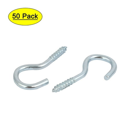 

Uxcell 5.3mm Opening Width 25mm Length Zinc Plated Self-Tapping Cup Screw Hook 50pcs