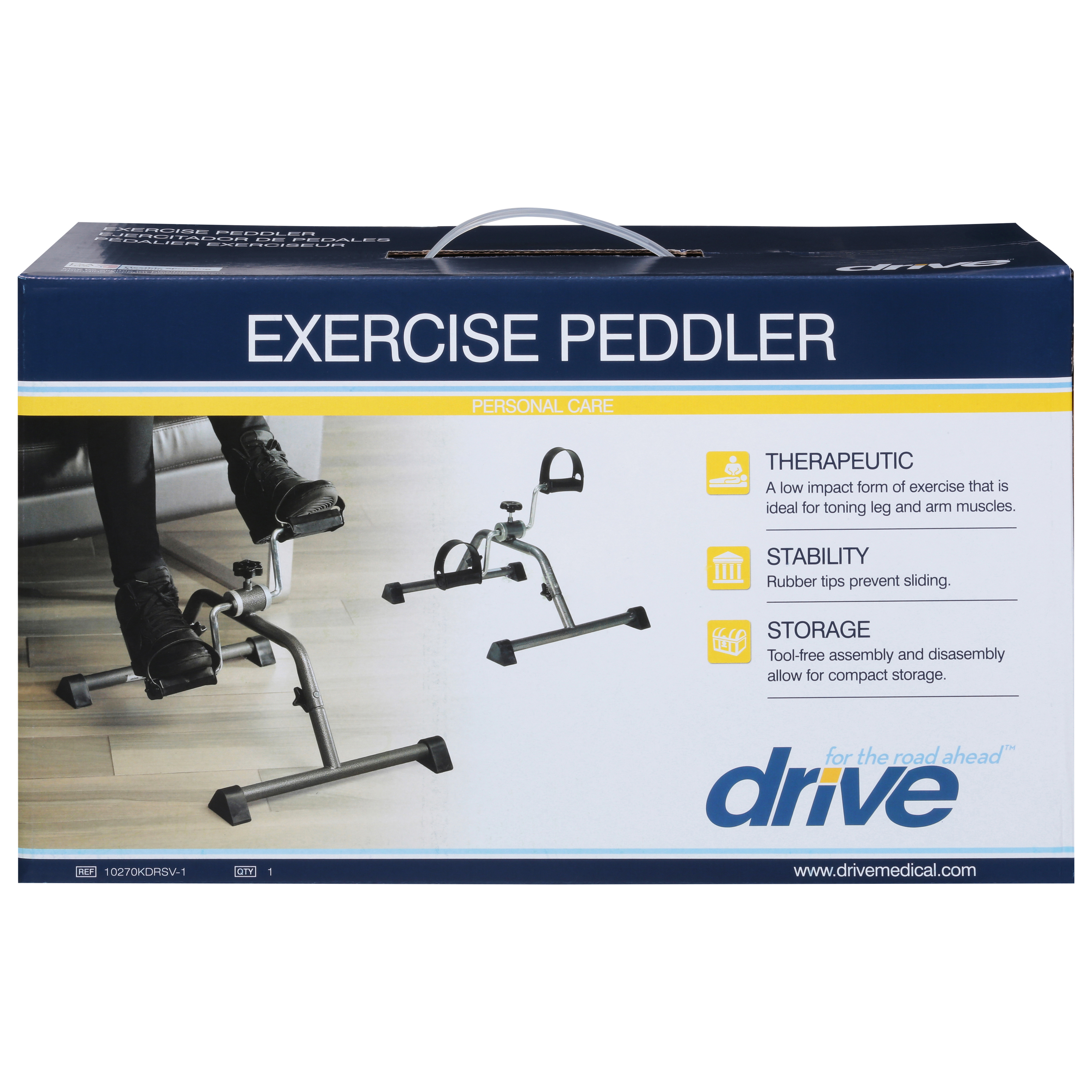 Drive Medical Exercise Peddler with Attractive Silver Vein Finish - image 2 of 2