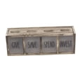 thumbnail image 1 of Fengbin Countertop Wall Mount Wooden Piggy Bank Rustic Four Compartment Money Saving Box Light Brown, 1 of 10