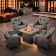 thumbnail image 2 of Bellefurn Outdoor Patio Furniture Set with Fire Pit Table,Outdoor Furniture Set with Swivel Chairs Set of 4,PE Wicker Rattan Patio Conversation Sets for Porch Balcony Patio Deck, 2 of 12
