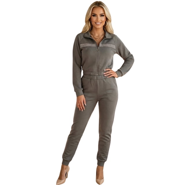 Conjunto 2 Piezas Deportivo Chic, Sudadera con Cierre y Pants Cómodo, Moda Actual y Confort para Mujer