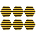 thumbnail image 2 of Bingfone Vintage Bee Stripe Leather Drinks Coasters With Set Of 6,Suitable For Home Kitchen,Coffee Cup Coasters Home Gift, 2 of 9