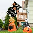 thumbnail image 4 of Welcome Halloween Boo Ghosts Pumpkins Spider Web House Flag Large 28X40 Inch Big Vertical Double Sided Yard Outdoor Outside Holiday Decoration, 4 of 6