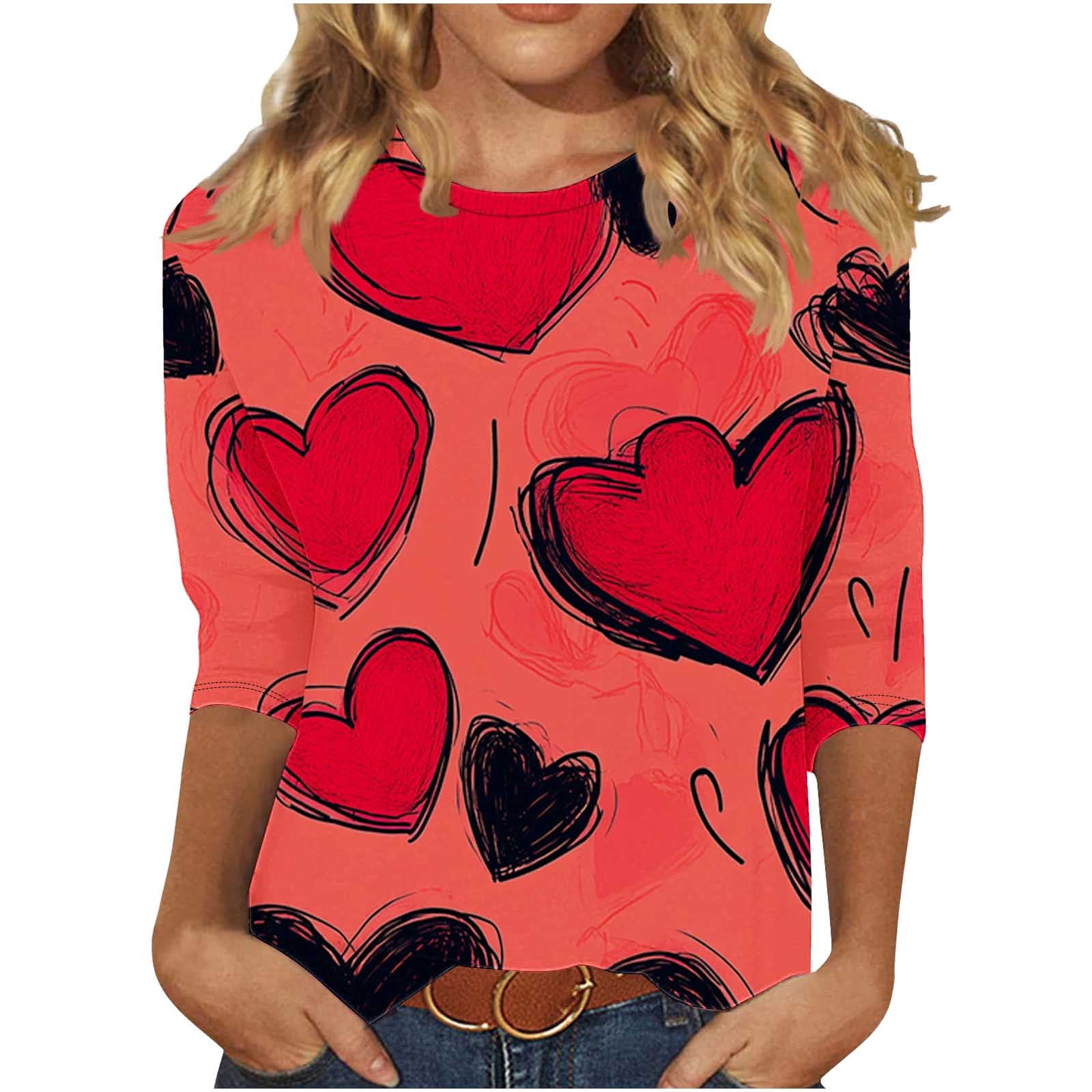 qucoqpe Valentine's Day Shirts for Women 2026 Spring Summer