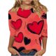thumbnail image 2 of RKSTN Valentines 3/4 Sleeve Tops for Women Oversized Crewneck Valentine's Day Graphic Printed Short Sleeve T Shirt Womens Casual Round Neck Loose Comfy Loves Heart Print Three Quarter Sleeve Shirts, 2 of 6