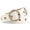 White, variant on INSPIRE CHIC Womens Leather Belt for Jeans Dress Pants Studded Grommet with Circle Metal Buckle Up to 35 inches White