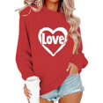 thumbnail image 4 of Vetsdori Womens Crewneck Sweatshirts Valentine's Days Graphic Tops Casual Pullover,Long Sleeved Gifts for Women Love Heart Cotton Shirts for Women Holiday, 4 of 6