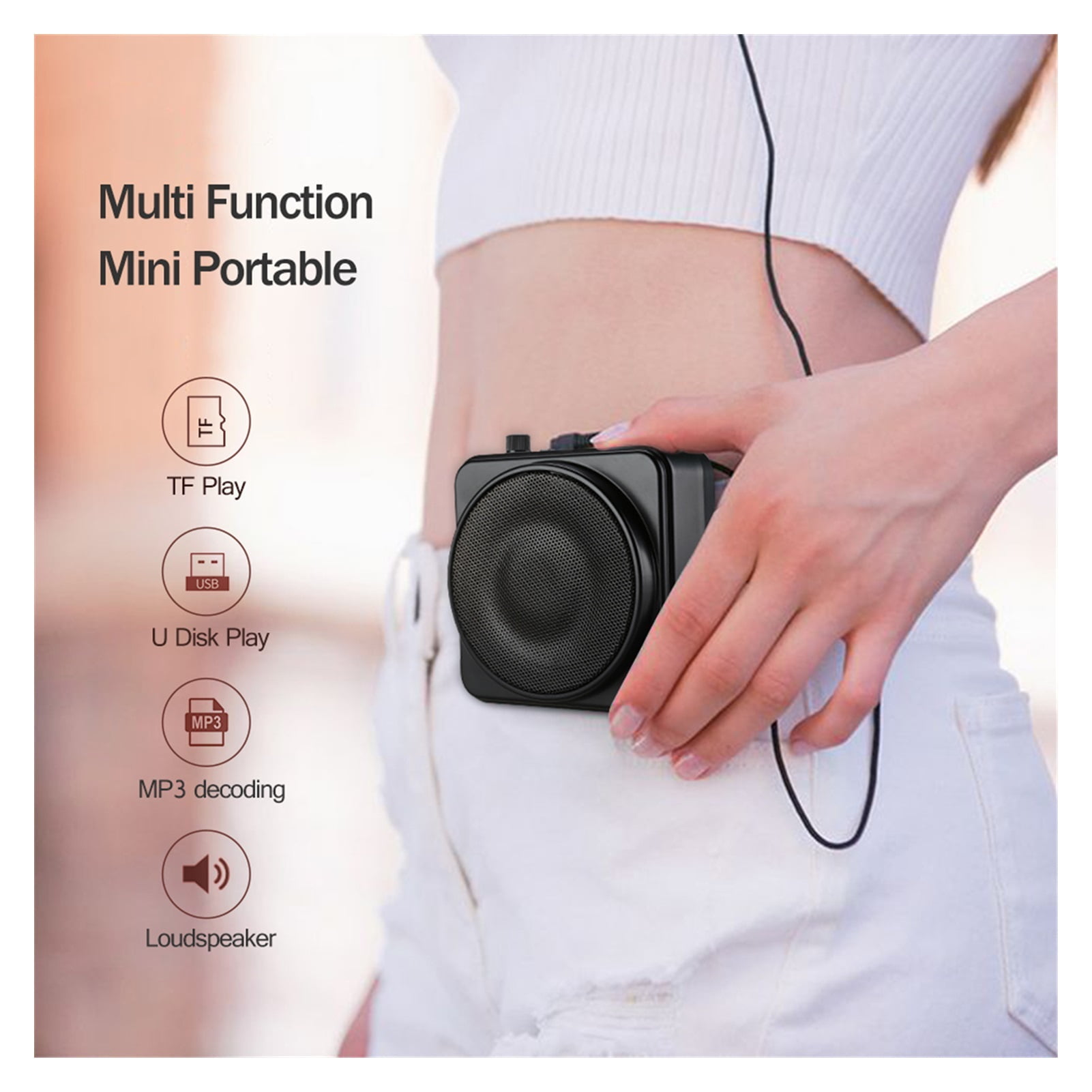 22W Portable Wireless Bluetooth 2200mA Voice Booster Amplifier Speaker Headset Microphone ,Loud Sound