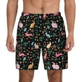 thumbnail image 2 of Goofa Cute Rabbit And Flower Printed Men's Swim Trunks Board Shorts Quick Dry Mens Swimming Trunks with Compression Liner,Breathable Fit Hawaii Beach Shorts-XX-Large, 2 of 9