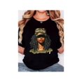 thumbnail image 1 of Women's T-Shirt, "Camouflage Hat Dreadlocks Girl" Print, Retro Minimalist Fashion, Round Neck, Casual Comfort, Sports Short Sleeve T-Shirt - Women's Printed Cotton Crewneck T-Shirts - - Breathable,, 1 of 7