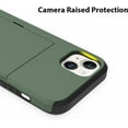 thumbnail image 4 of for iPhone 12 Pro Case with Card Holder Slot, [Heavy Duty  Grade Protection] [Dual Layers Shockproof] [Hidden Wallet] for Men & Women Green, 4 of 12