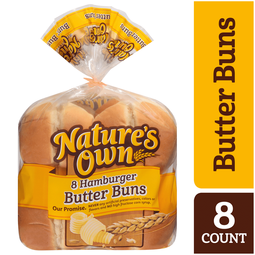 Nature S Own Butter Hamburger Buns 8 Count Walmart Com