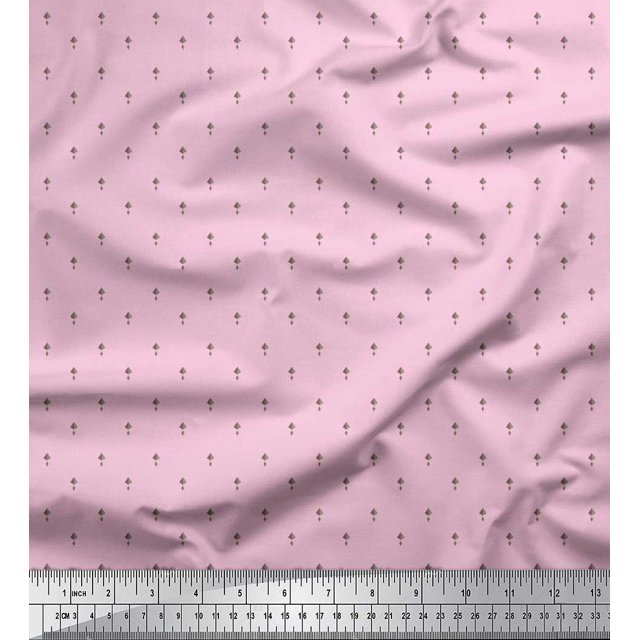 Soimoi Tissu Crêpe Polyester Imprimé Chemise Triangle au Mètre 52 Pouces de Large