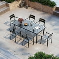 thumbnail image 6 of Pellebant 83" Aluminum Outdoor Patio Dining Table for 6-8, Rectangle Top with Umbrella Hole, Weather-Resistant, 6 of 8