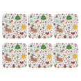 thumbnail image 2 of Pofeuu Winter Christmas And New Year Deer Print Leather Coasters Set of 6, Round Cups Mugs Mat Pad for Home Kitchen Heat Resistant Drink Coasters,Square, 2 of 7