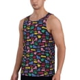 thumbnail image 2 of Fotbe Colorful Excavator Pattern Men's Quick Dry Workout Tank Top Gym Muscle Tee Fitness Bodybuilding Sleeveless T Shirt Breathable Workout Shirt-4X-Large, 2 of 9