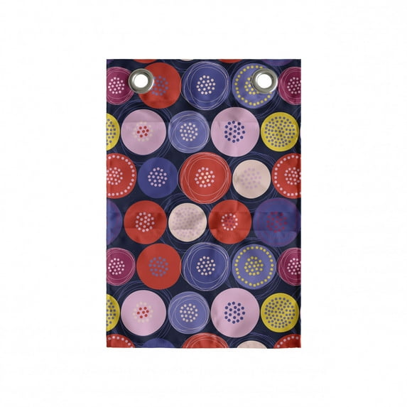Abstract Hanging Pocket Organizer, Circles and Dots in a Vibrant Layout Modern, Printed Polyester Storage Bag with Pockets, 14" x 20", Multicolor