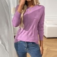 thumbnail image 1 of Ailaofu Women 2025 Fashion Pullover Sweater Crew Neck Long Sleeve Shirts Blouse Knit Casual Cozy Clouds Top, 1 of 4