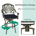 thumbnail image 4 of VIVIJASON 9-Piece Outdoor Patio Swivel Bar Set, All Weather Cast Aluminum High Top Patio Bar Furniture with 8 Cushioned Swivel Bar Stools, Large 64" Square Patio Bar Height Table, 4 of 7