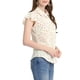 thumbnail image 4 of Blusa casual de cuello floral para mujer INSPIRE CHIC de manga corta con botones XL blanca, 4 of 5
