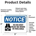 thumbnail image 2 of (2 Pack) Hi-Vis Vest Must Be Worn In This Area OSHA Notice Sign, 2 of 7