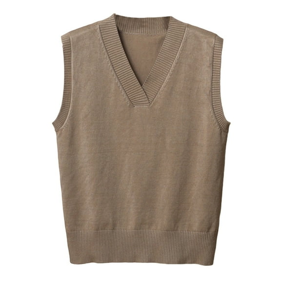 Women's Knit V Neck Sweater Vest - Sleeveless Stretchable Thin Cardigan, Soft Comfortable Lightweight Layering Top for Fall/Winter/Spring