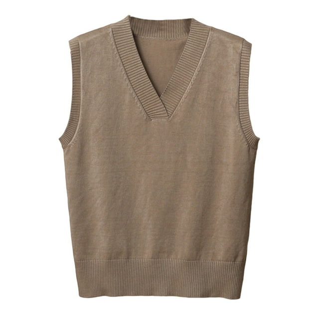 Gilet en Tricot pour Femmes, Col en V, Sans Manches, Cardigan Fin, Décontracté, Superposition Extensible, Doux, Confortable, Léger, pour Automne Hiver Printemps Usage Quotidien