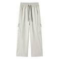 thumbnail image 4 of Pantalones cargo casuales de pierna ancha con cordón para hombre - Talla grande, corte holgado, estilo urbano, 4 of 4