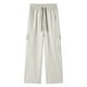 thumbnail image 4 of Pantalones cargo casuales de pierna ancha con cordón para hombre - Talla grande, corte holgado, estilo urbano, 4 of 4