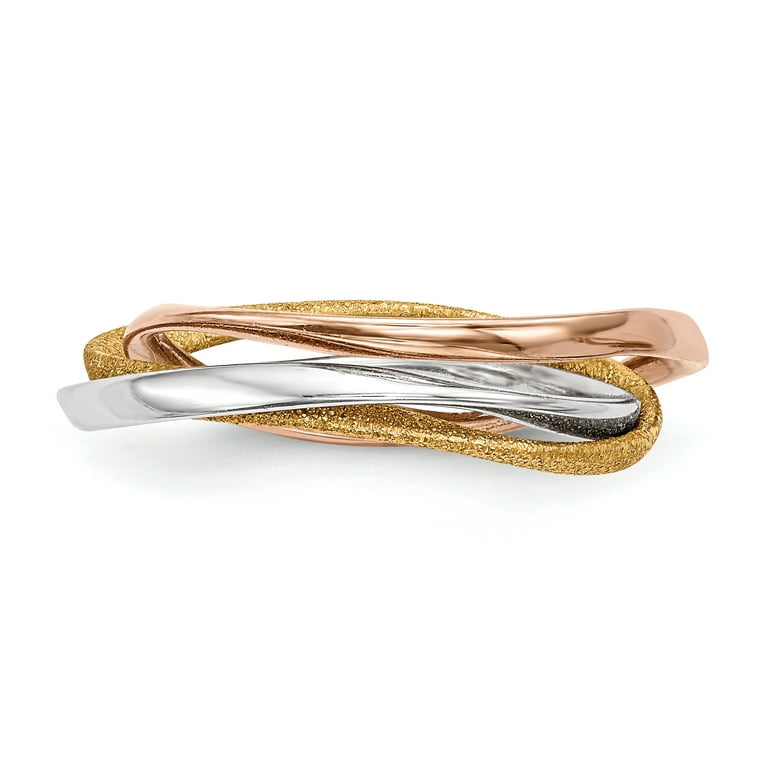 Sterling Silver Rhodium Gold Rose Gold plated Intertwined Ring