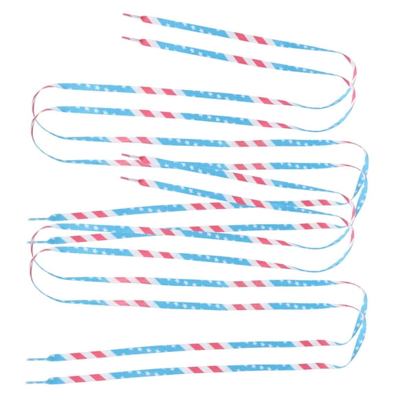 FOMIYES 2 Pair Colorful Flat Polyester Shoelace for Durable Casual Use Shoes 14x0.3in