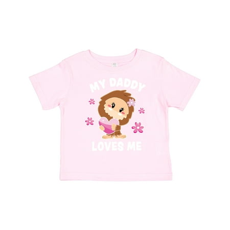 

Inktastic My Daddy Loves Me with Bigfoot Gift Toddler Toddler Girl T-Shirt