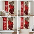 thumbnail image 5 of Valentine's Day Semi Sheer Curtains Drapes for Living Room,Bedroom,French Doors Window 45 Inches Long,LOVE Heart Red Buffalo Plaid Leopard Spot Rod Pocket Chiffon Curtain Voile Drapery Panel, 5 of 8