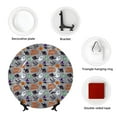 thumbnail image 4 of Salouo Happy Halloween Pattern Bone China Decorative Plate,Holiday Decor Decorative Ceramic Plates with Stand Elegant Home DéCor for Hallway/Living Room/Bedroom-8in, 4 of 6