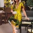 thumbnail image 3 of Easygdp Cactus Flowers para Vestido Transpirable de Mujer, Vestido Suelto de Manga Corta con Pliegues y Bolsillos para el Verano, 3 of 6