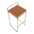 thumbnail image 3 of Fuji Contemporary Stackable Barstool With Camel Faux Leather - Set Of 2, 3 of 8