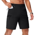 thumbnail image 4 of TACVASEN Men's Lightweight Water Resistant Cargo Shorts 10" Quick Dry Brethable Hiking Golf Shorts with 5 Zipper Pockets for Summer Outdoor sports Casual Work Black 30, 4 of 8