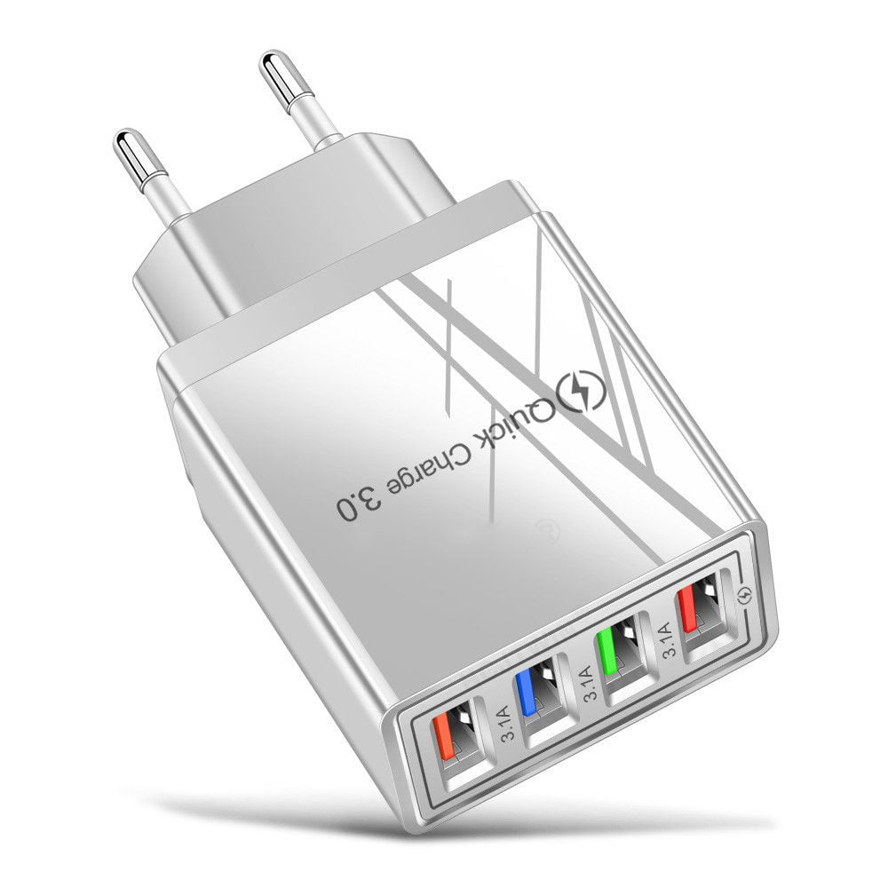 Travel 4 Ports USB Transformer Portable Power Supply Wall Charger Fast