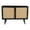 Black, variant on Pemberly Row Two-Door Solid Wood with Natural Cane Sideboard in Black