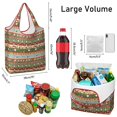 thumbnail image 3 of 5 Pack Foldable Shopping Bag,Colorful Christmas Striped Pattern Reusable Grocery Bags with Pockets,Large Reusable Tote Bags with Handles Waterproof & Lightweight, 3 of 6