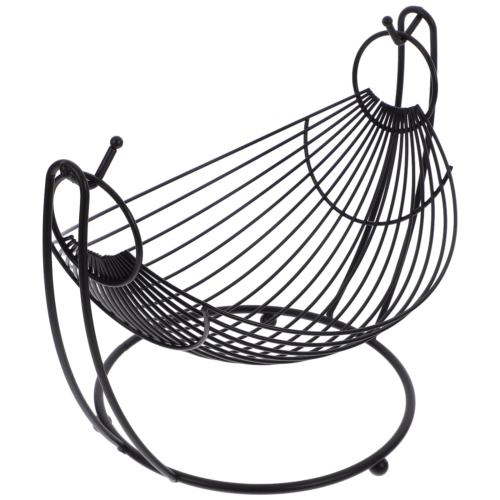 WORGEOUS Black Storage Basket for Fruits and Household Organization, 28.5 x 21.1 x 20 cm, and Stylish Home Organizer