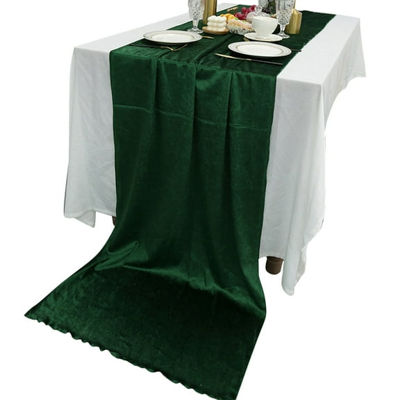 Velvet Table Runner 28 x 118 Inches Thick Cotton Wedding Runner for Party Event Table Decorations