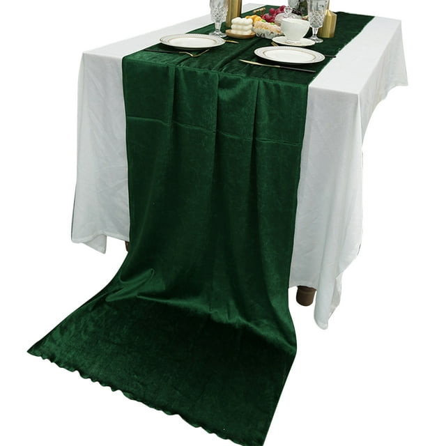 Chemin de table en Velours Vert Foncé 70*300cm
