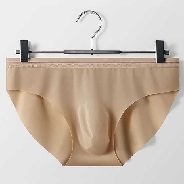 RXIRUCGD Mens Underwear Men's Solid Color Ice Silk Seamless One Piece Briefs