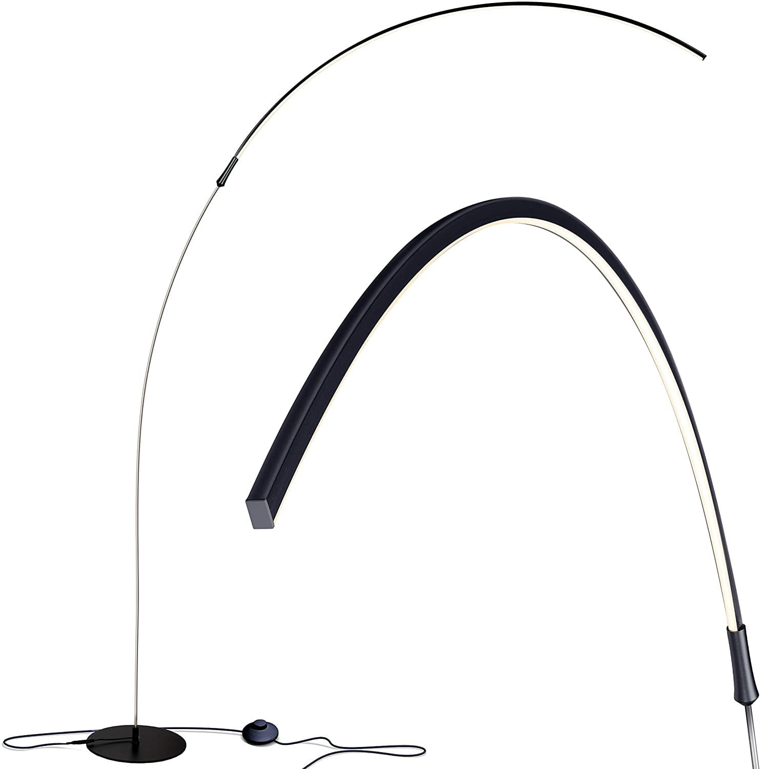 Brightech Sparq Hanging, LED Arc Floor Lamp Over The Couch
